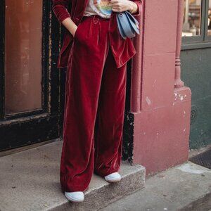 Sezane Loulou Velvet Trousers Size 38